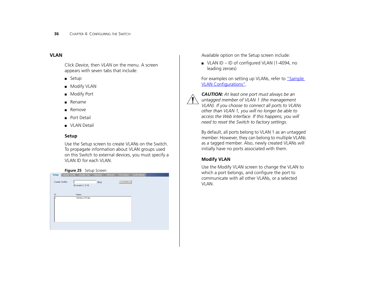 Vlan | 3Com 3C16476CS User Manual | Page 36 / 79
