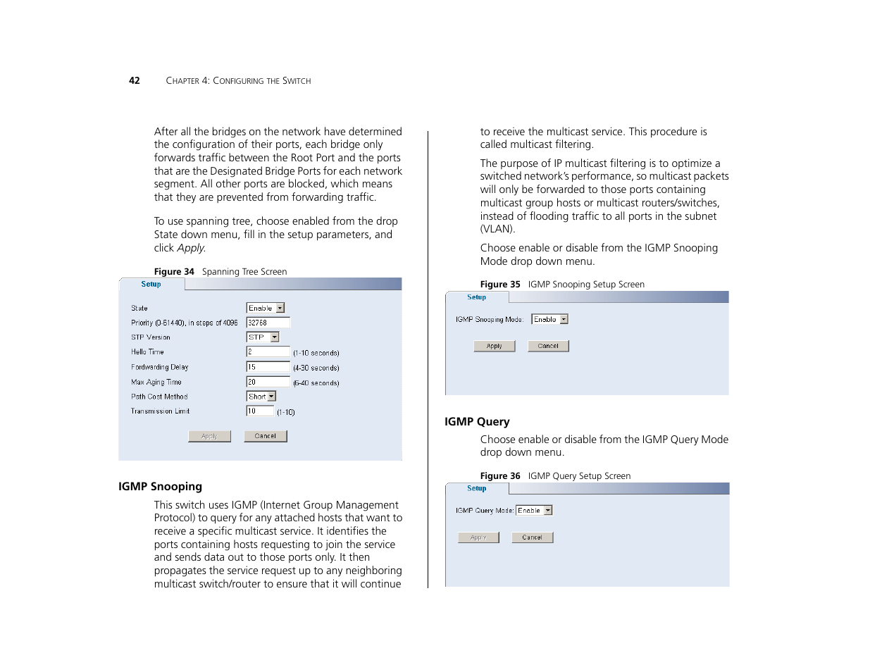 Igmp snooping, Igmp query | 3Com 3C16476CS User Manual | Page 42 / 79