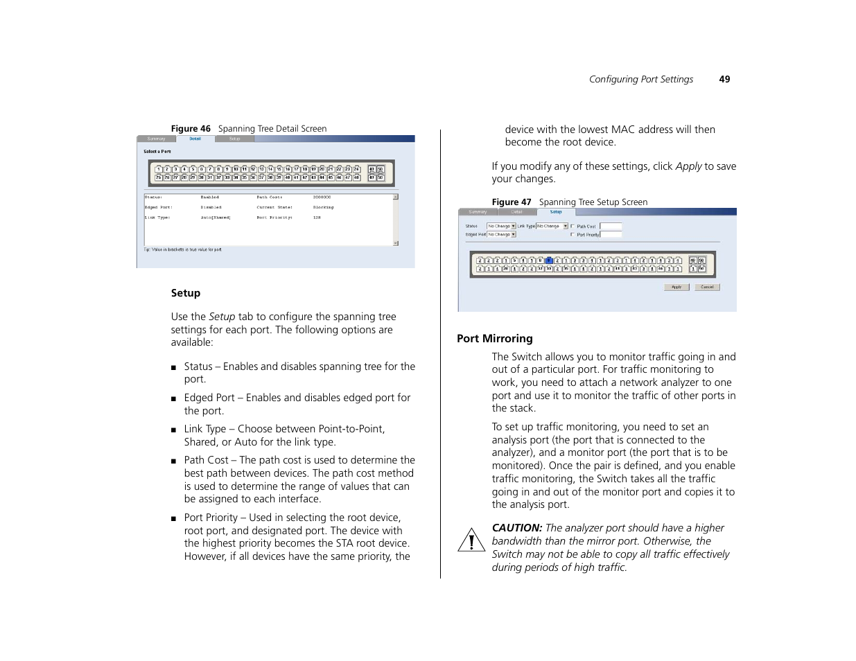 Port mirroring | 3Com 3C16476CS User Manual | Page 49 / 79