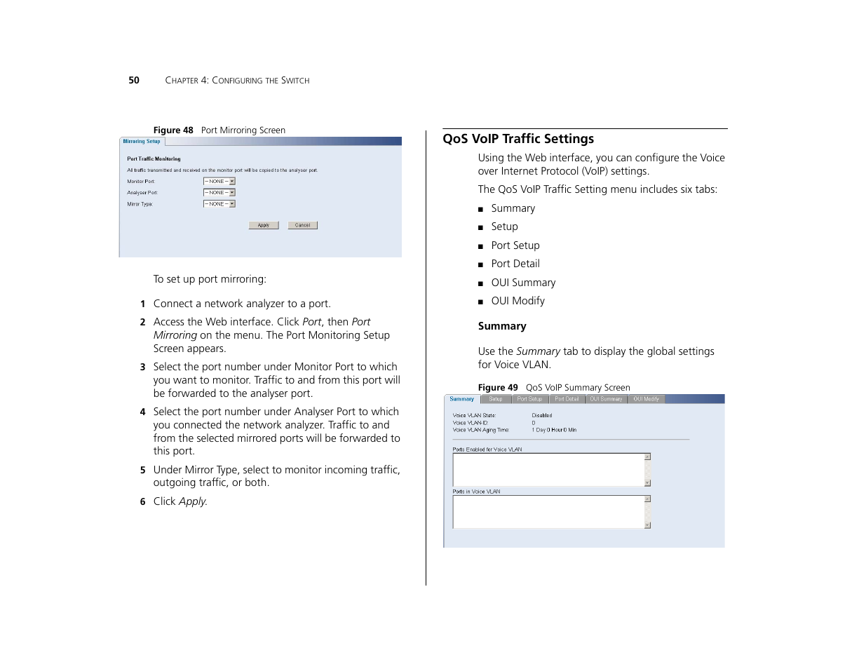 Qos voip traffic settings | 3Com 3C16476CS User Manual | Page 50 / 79