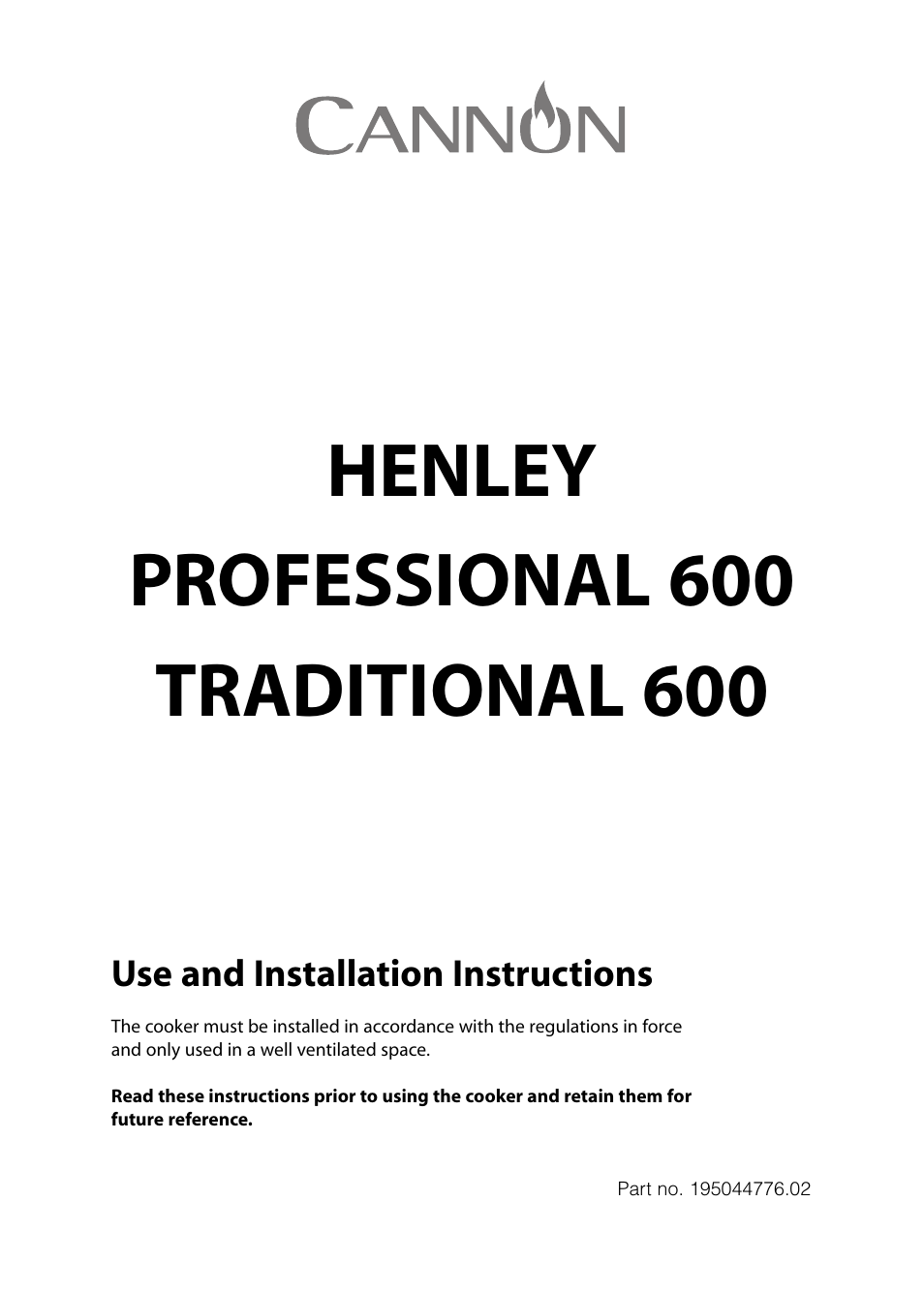 Cannon HENLEY 10475G User Manual | 28 pages