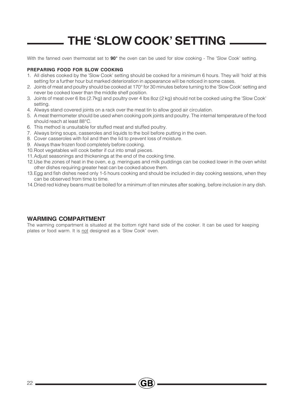 The slow cook setting | Cannon PROESSIONAL1000 User Manual | Page 22 / 36