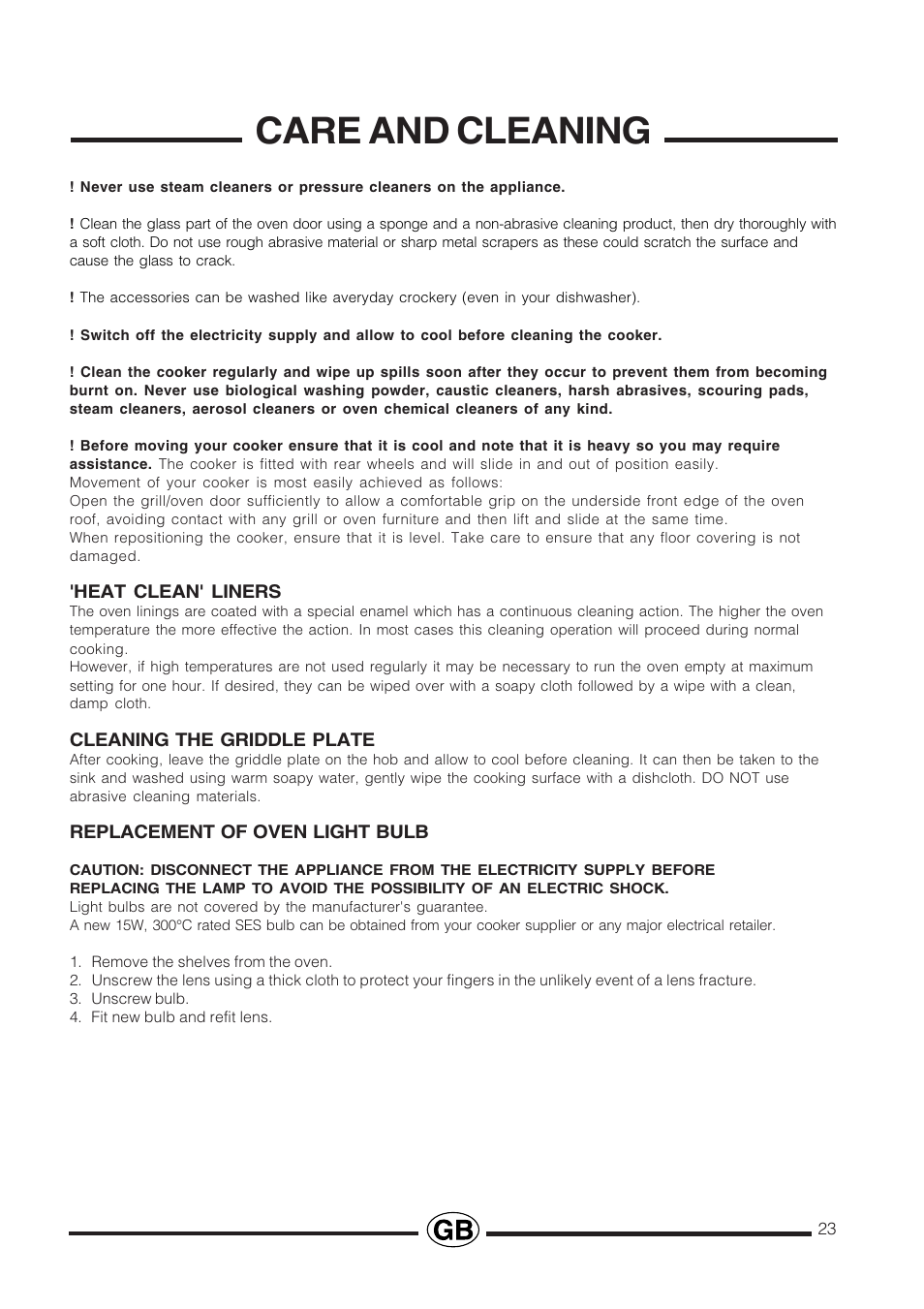 Care and cleaning | Cannon PROESSIONAL1000 User Manual | Page 23 / 36