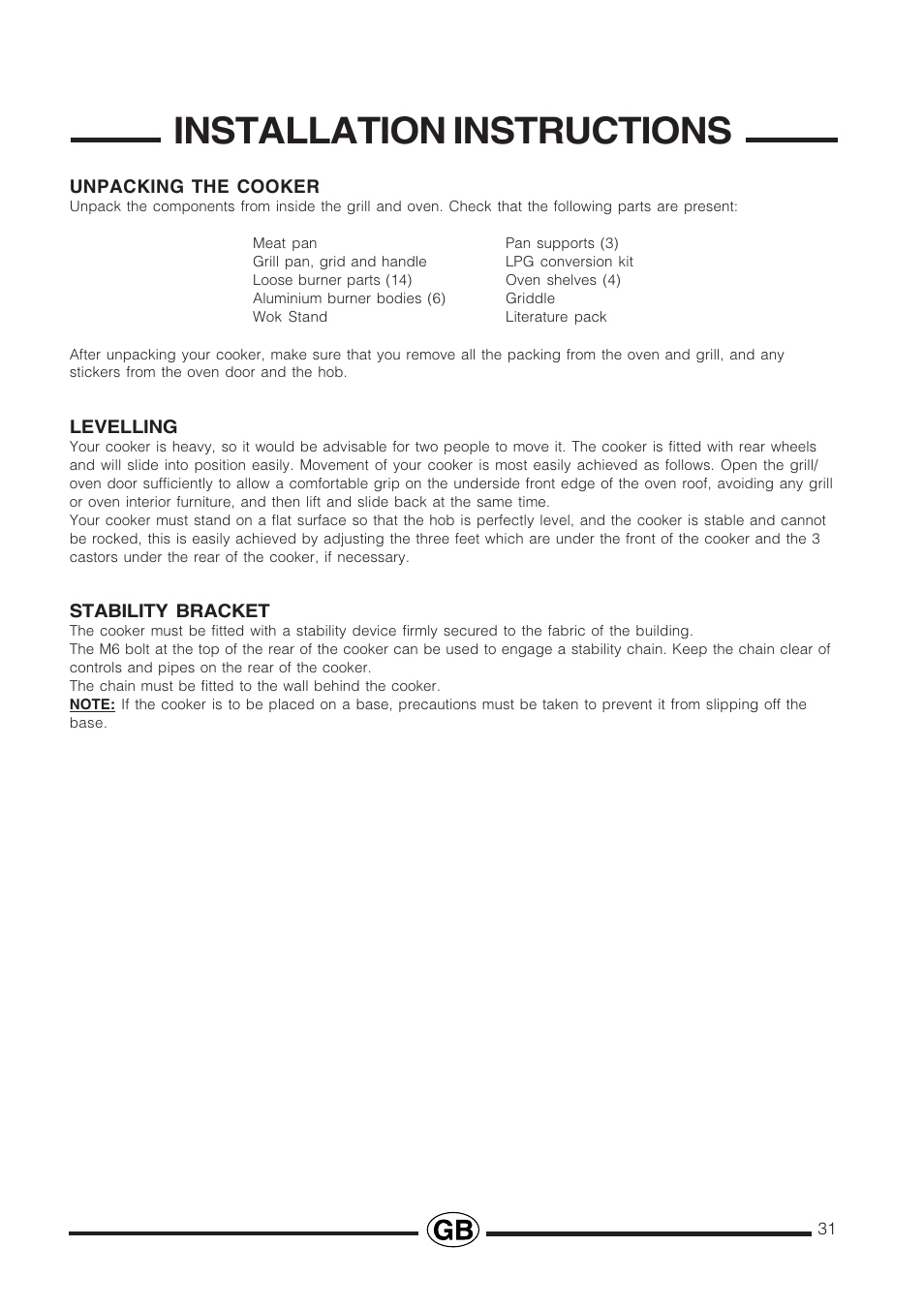 Installation instructions | Cannon PROESSIONAL1000 User Manual | Page 31 / 36