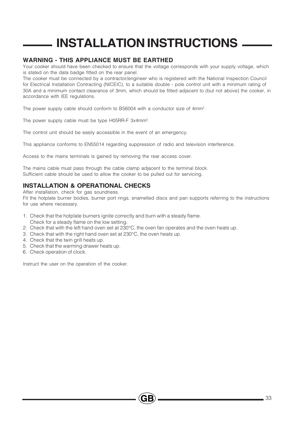 Installation instructions | Cannon PROESSIONAL1000 User Manual | Page 33 / 36