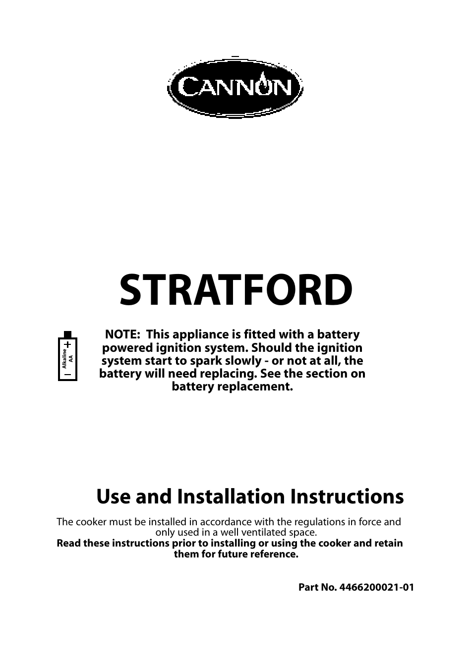Cannon STRATFORD 10530G MK2 User Manual | 24 pages