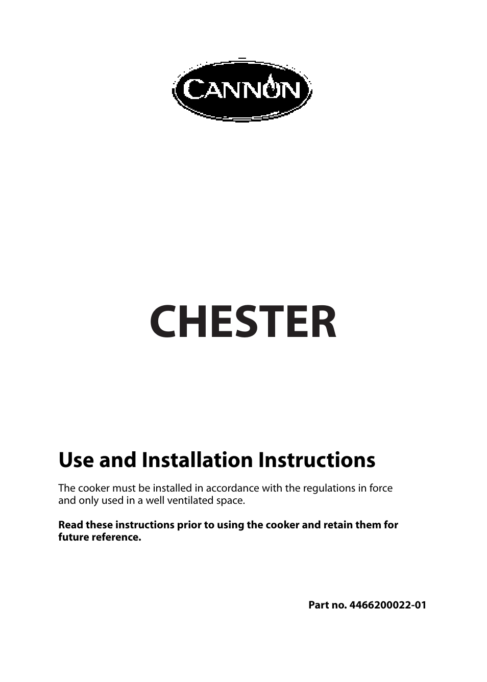 Cannon CHESTER 10548G MK2 User Manual | 36 pages