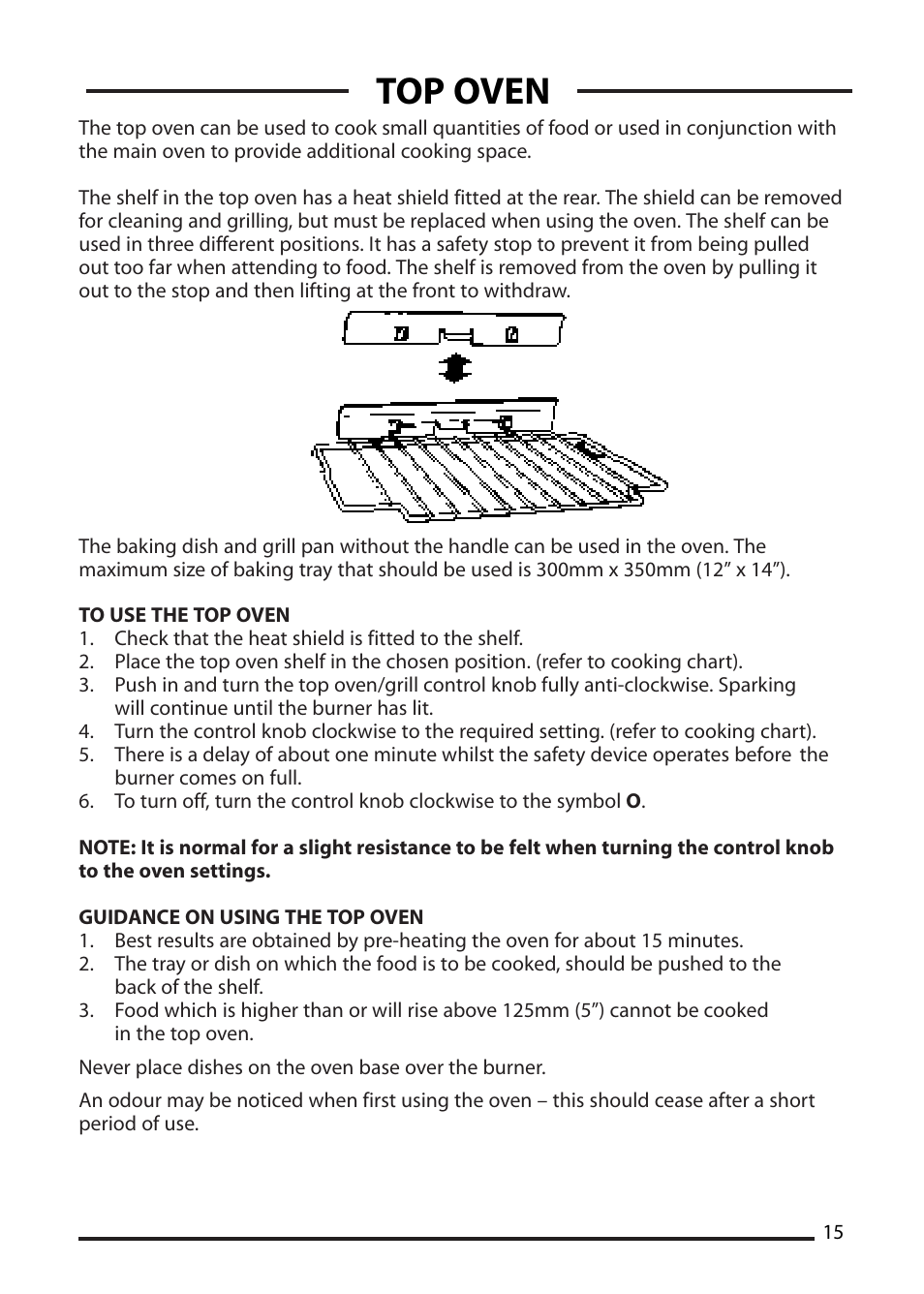 Top oven | Cannon CHESTER 10548G MK2 User Manual | Page 15 / 36