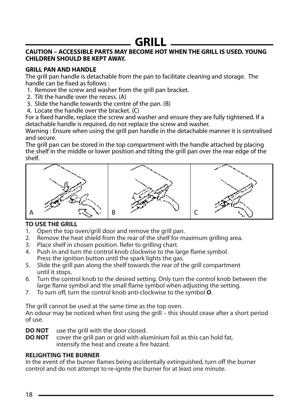 Grill | Cannon CHESTER 10548G MK2 User Manual | Page 18 / 36