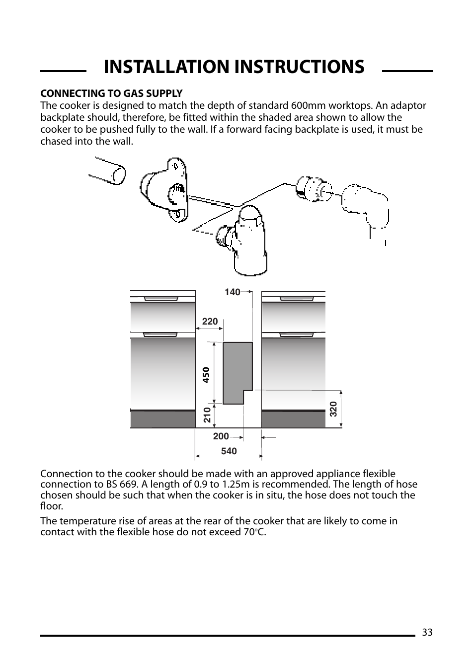 Installation instructions | Cannon CHESTER 10548G MK2 User Manual | Page 33 / 36