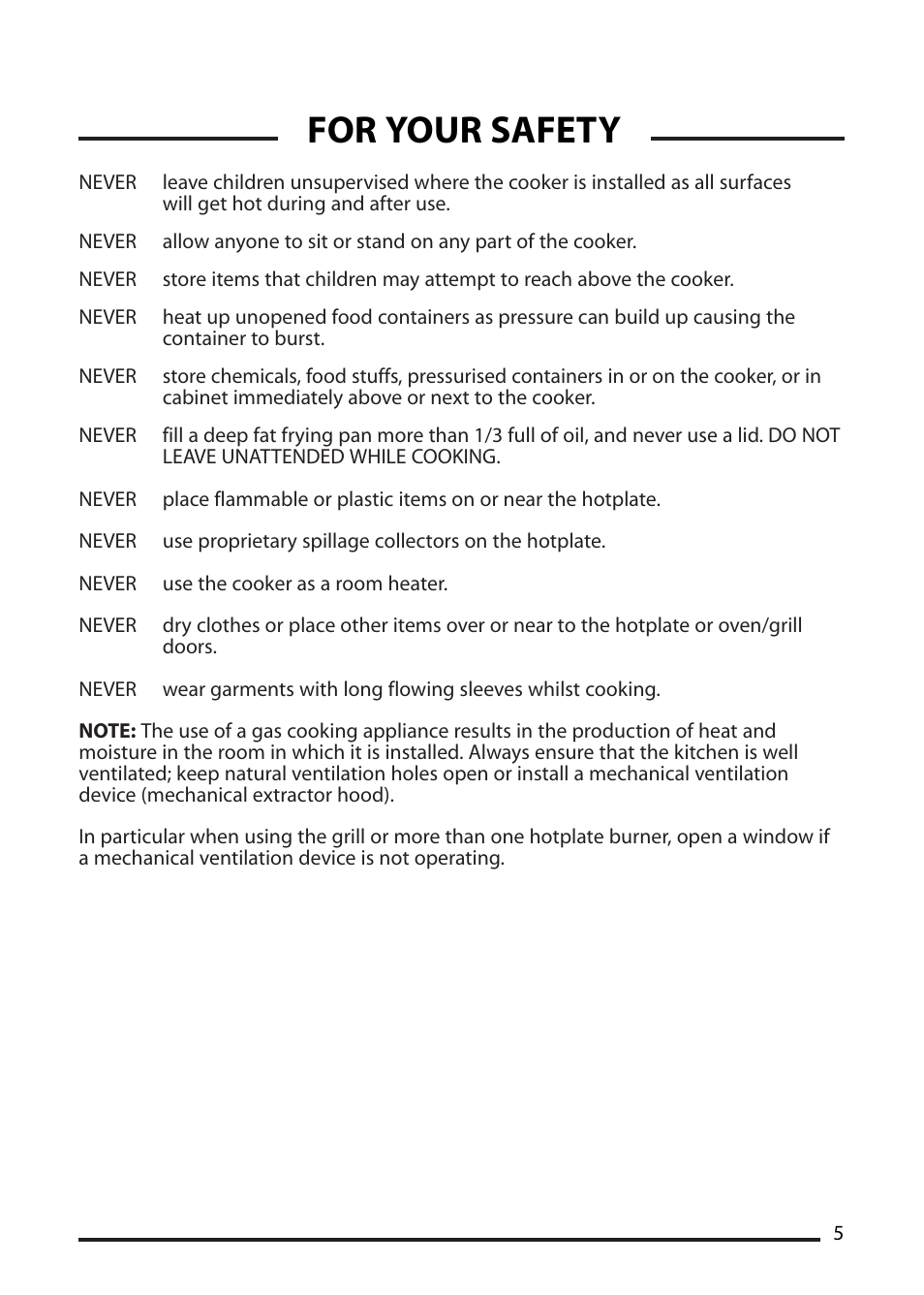 For your safety | Cannon CHESTER 10548G MK2 User Manual | Page 5 / 36