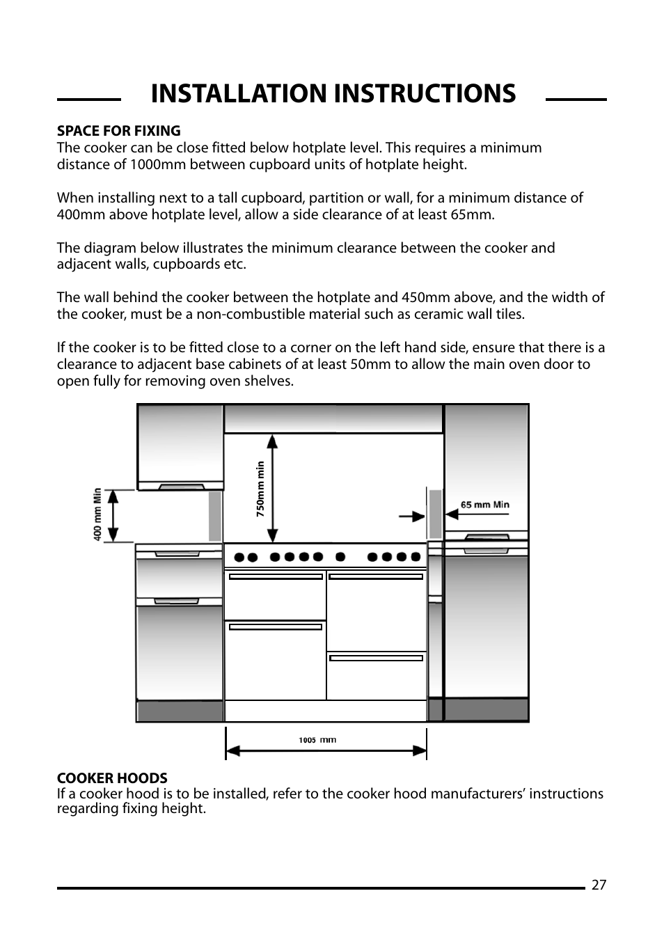 Installation instructions | Cannon Professional 1000 User Manual | Page 27 / 32