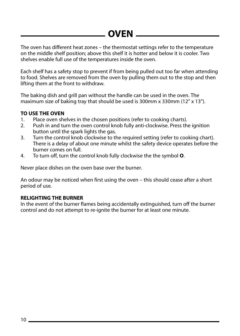 Oven | Cannon LICHFIELD 10506G User Manual | Page 10 / 24