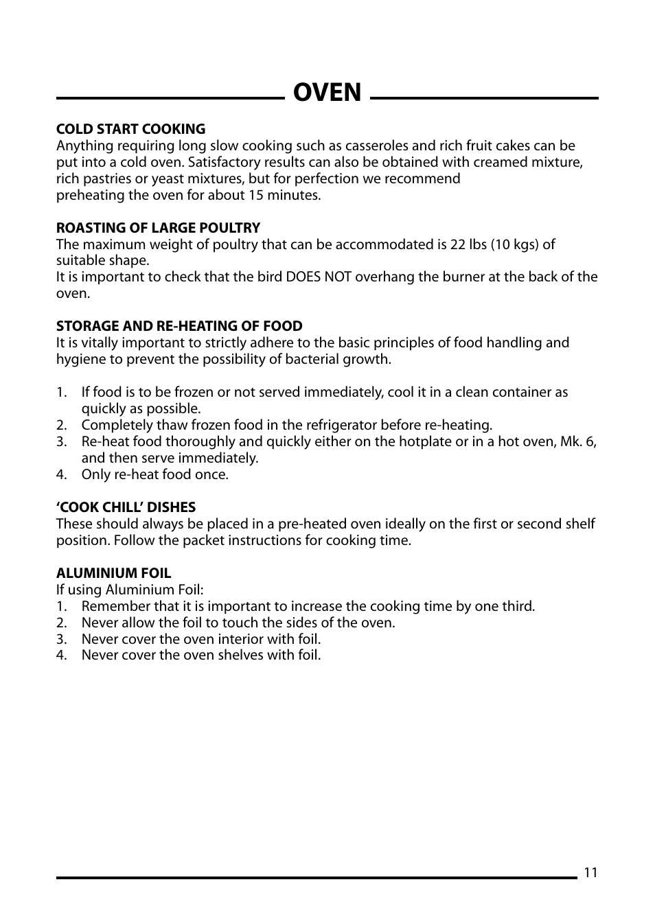 Oven | Cannon LICHFIELD 10506G User Manual | Page 11 / 24