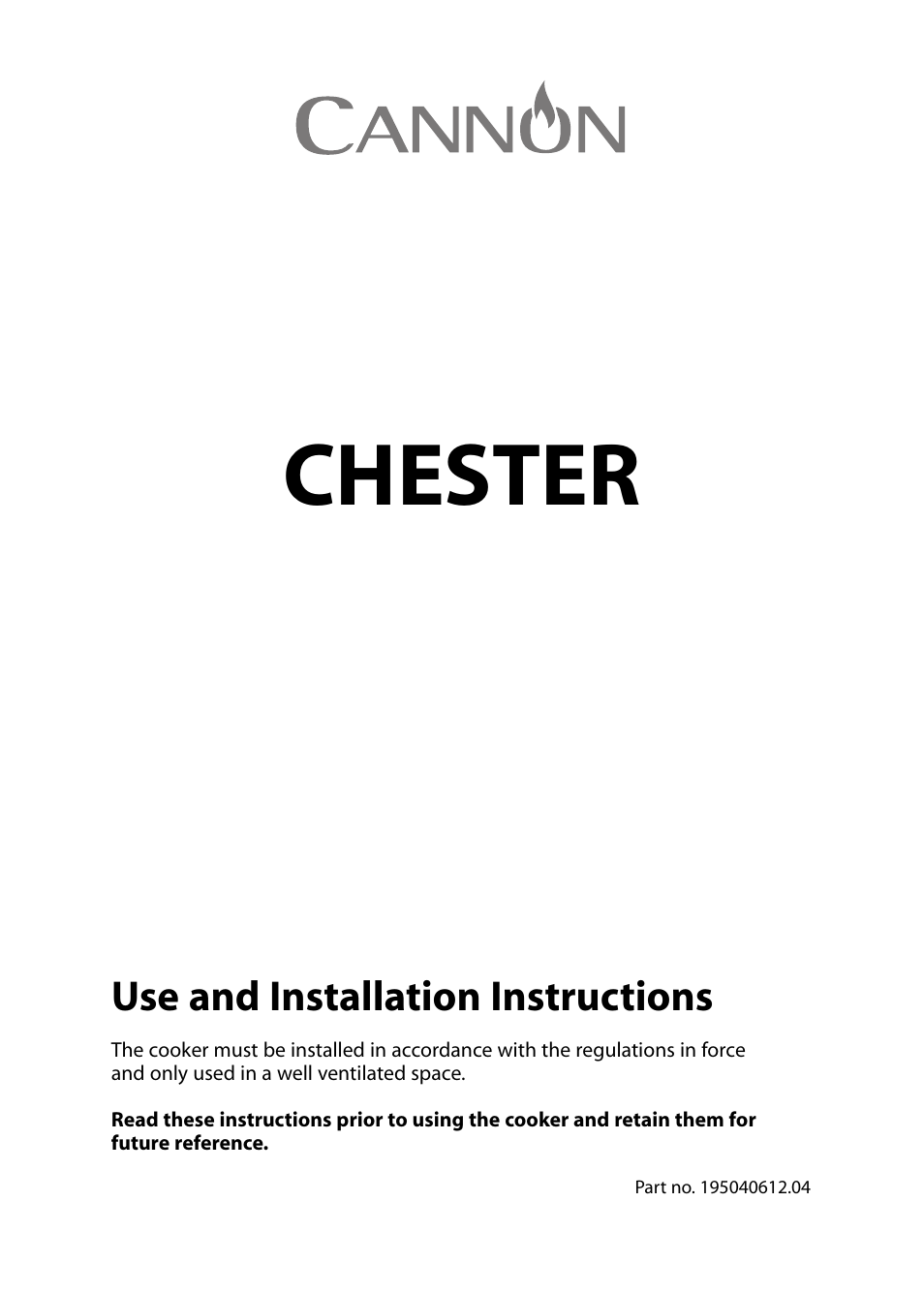 Cannon CHESTER 10540G User Manual | 36 pages