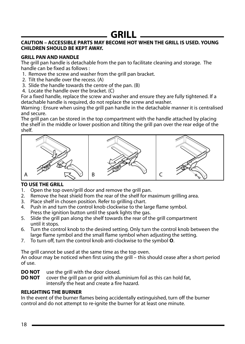 Grill | Cannon CHESTER 10540G User Manual | Page 18 / 36