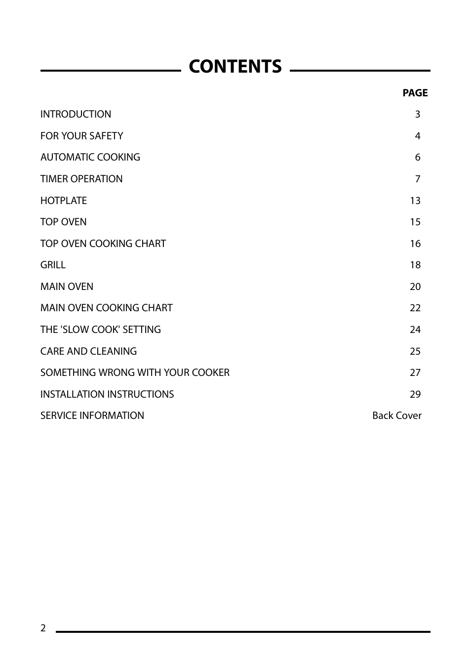 Cannon CHESTER 10540G User Manual | Page 2 / 36