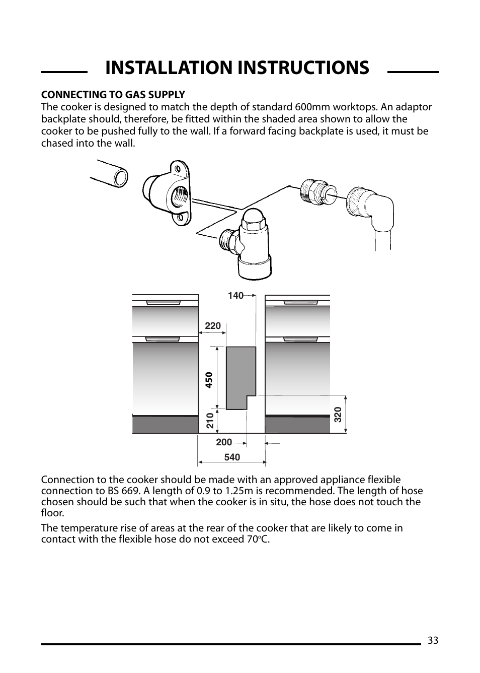 Installation instructions | Cannon CHESTER 10540G User Manual | Page 33 / 36