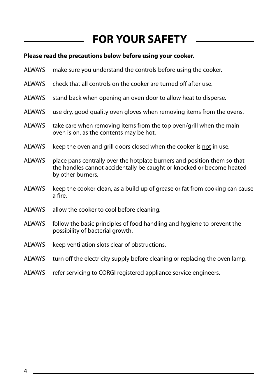 For your safety | Cannon CHESTER 10540G User Manual | Page 4 / 36