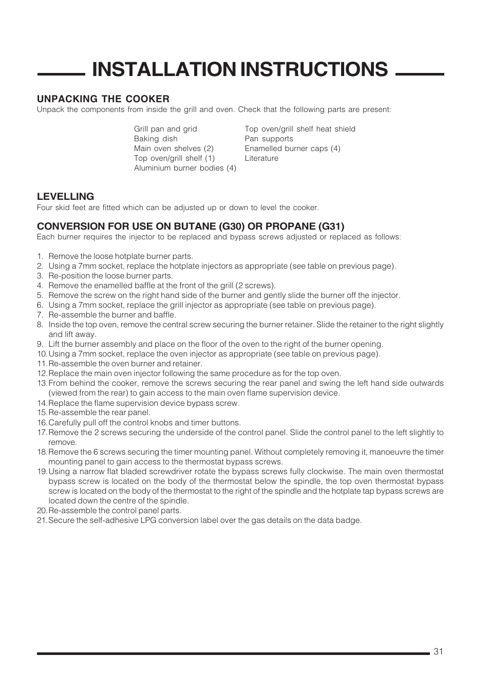 Installation instructions | Cannon C60LCIS User Manual | Page 31 / 36
