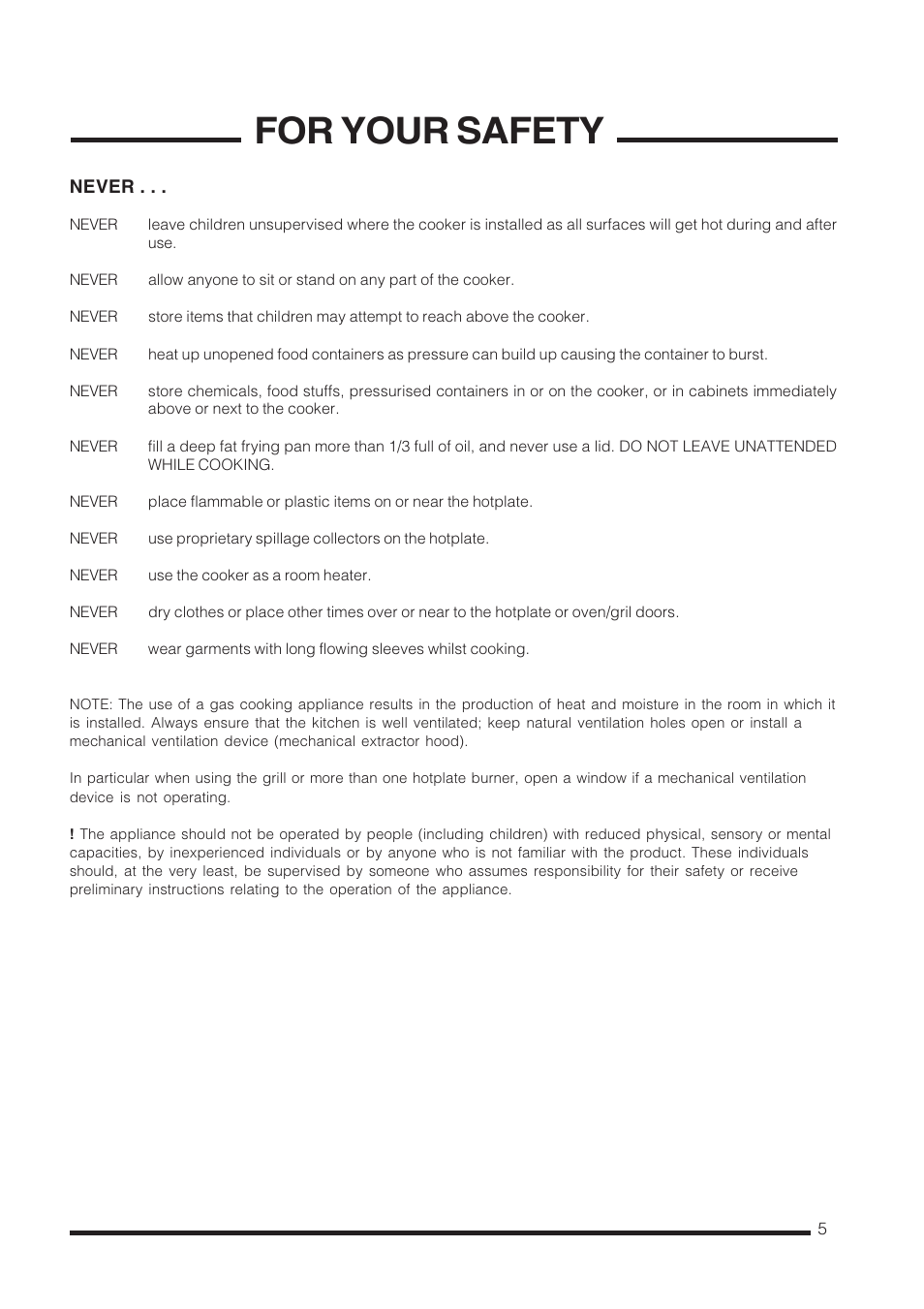 For your safety | Cannon C60LCIS User Manual | Page 5 / 36