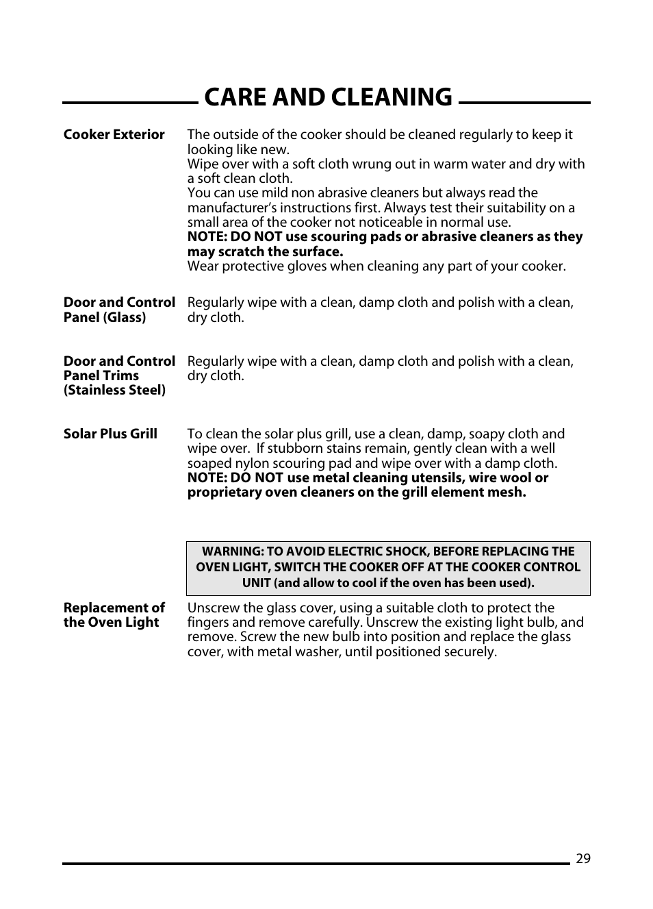 Care and cleaning | Cannon C60DT User Manual | Page 29 / 40