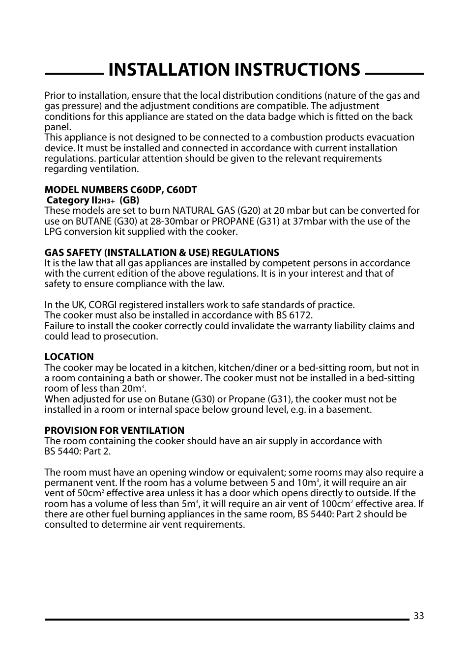 Installation instructions | Cannon C60DT User Manual | Page 33 / 40