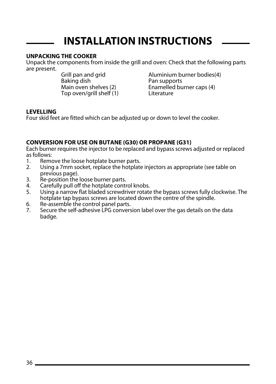 Installation instructions | Cannon C60DT User Manual | Page 36 / 40