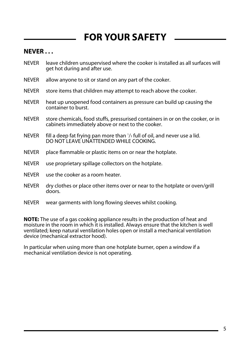 For your safety, Never | Cannon C60DT User Manual | Page 5 / 40