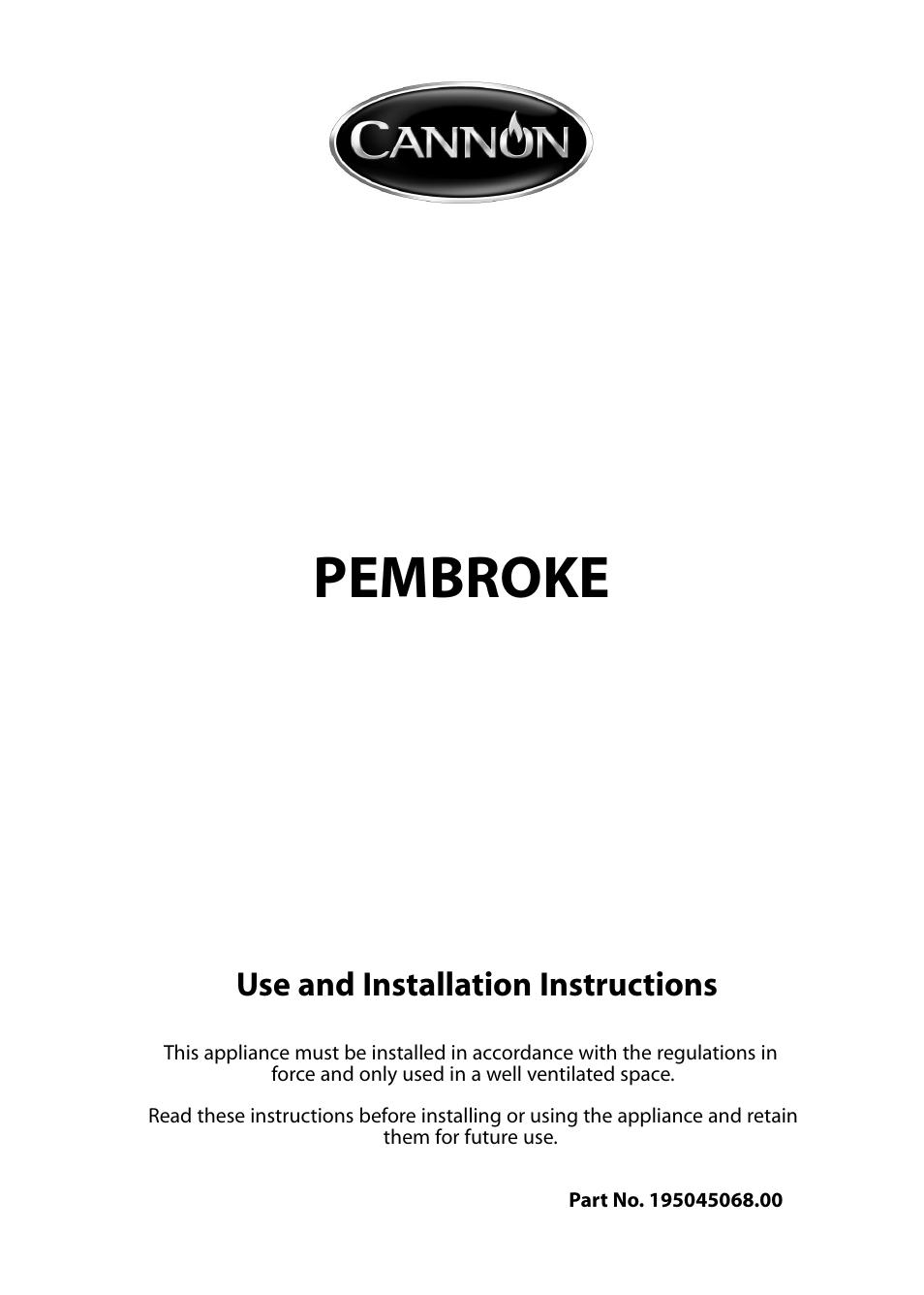 Cannon PEMBROKE 10692G User Manual | 40 pages