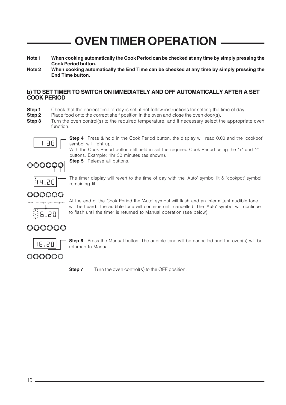 Oven timer operation | Cannon CHESTERIELD C60GCB User Manual | Page 10 / 36