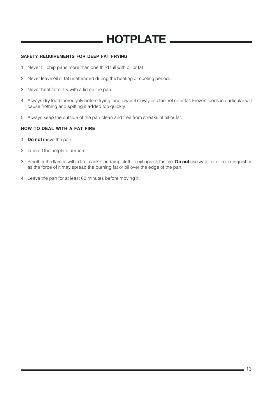 Hotplate | Cannon CHESTERIELD C60GCB User Manual | Page 13 / 36