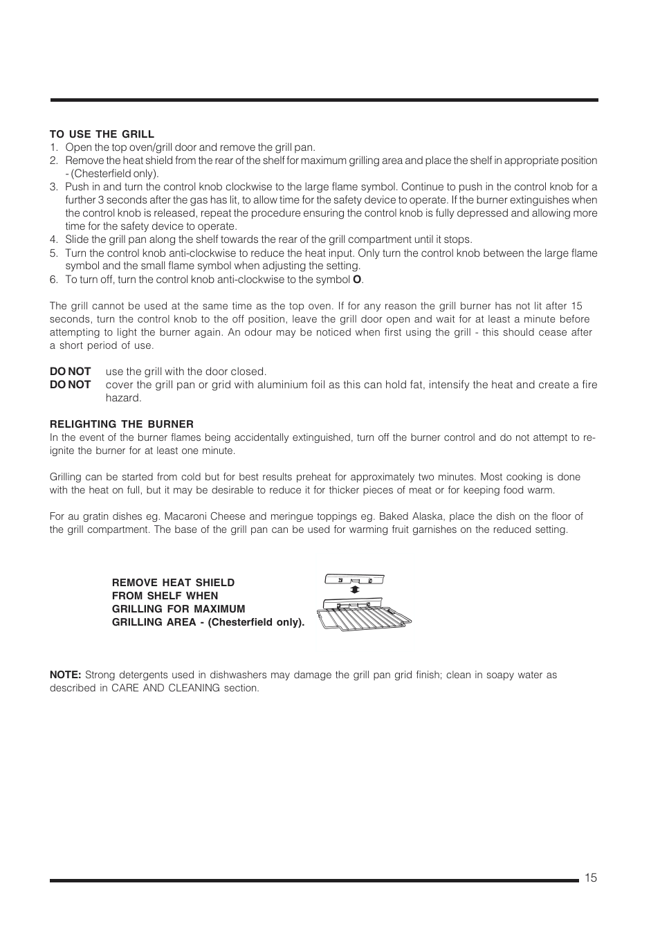 Cannon CHESTERIELD C60GCB User Manual | Page 15 / 36