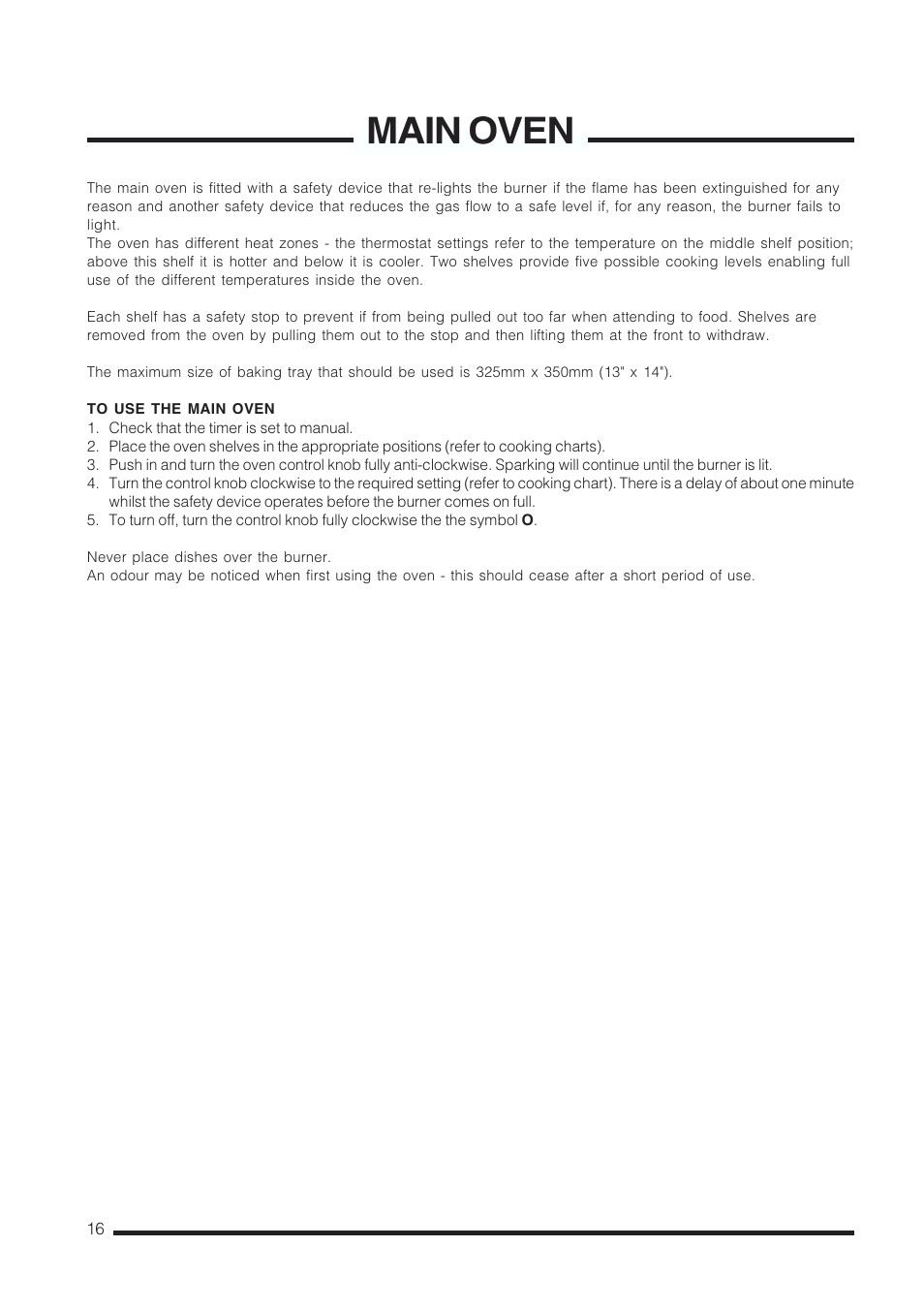 Main oven | Cannon CHESTERIELD C60GCB User Manual | Page 16 / 36