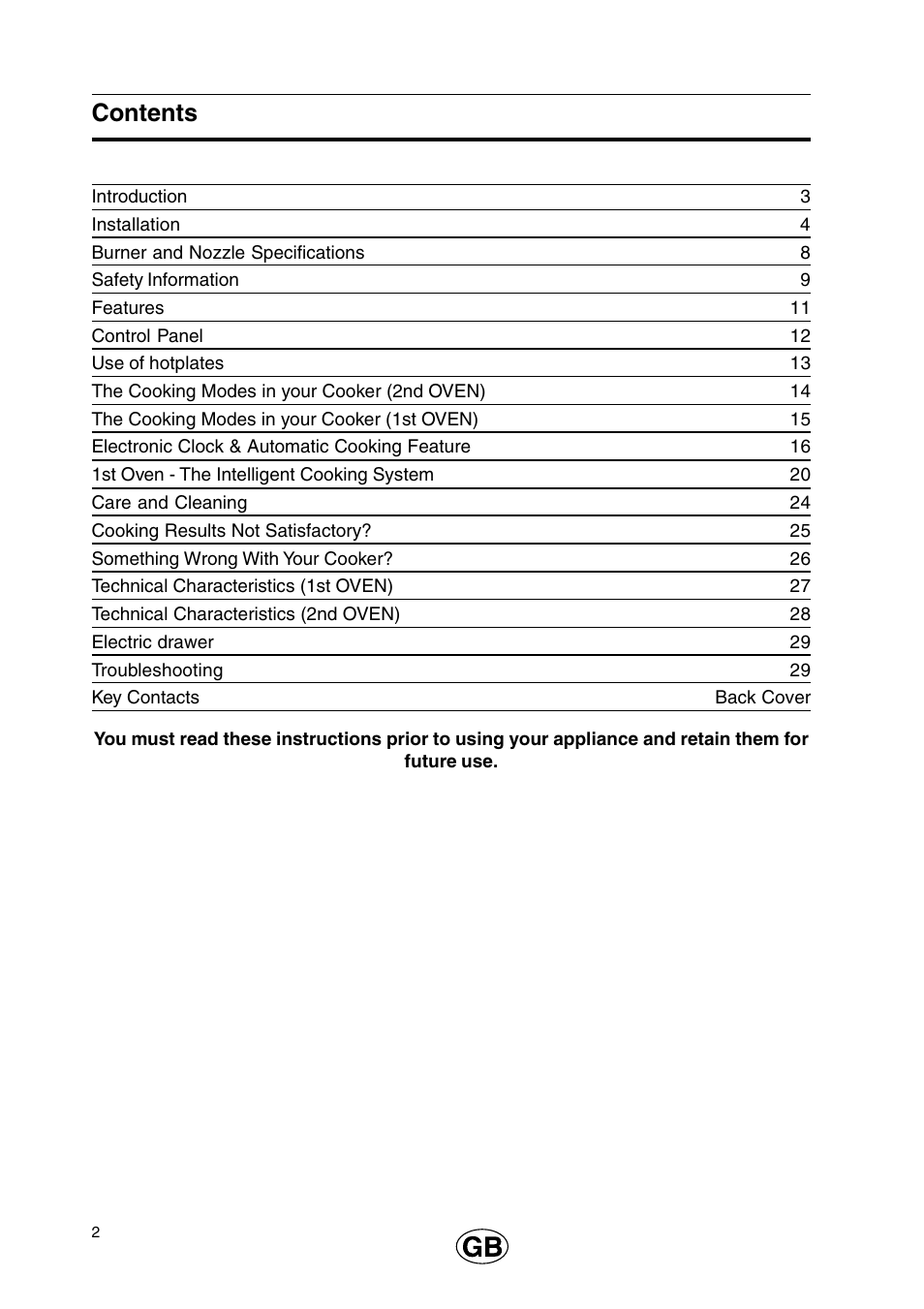 Cannon 110cm Free Standing Gas Cooker C110DPX User Manual | Page 2 / 32