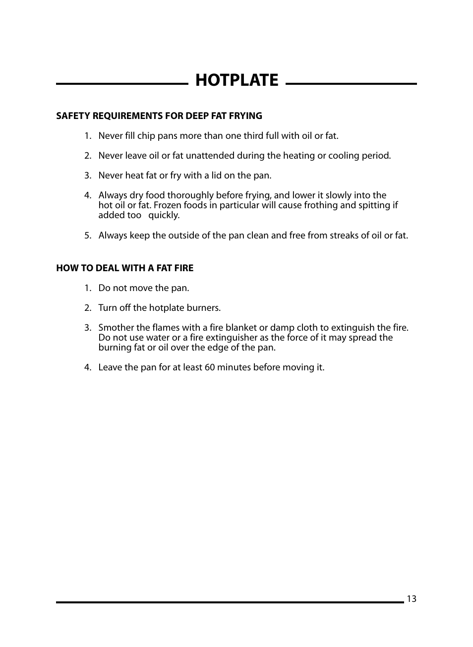 Hotplate | Cannon Windsor Mk2 10297G Mk2 User Manual | Page 13 / 36