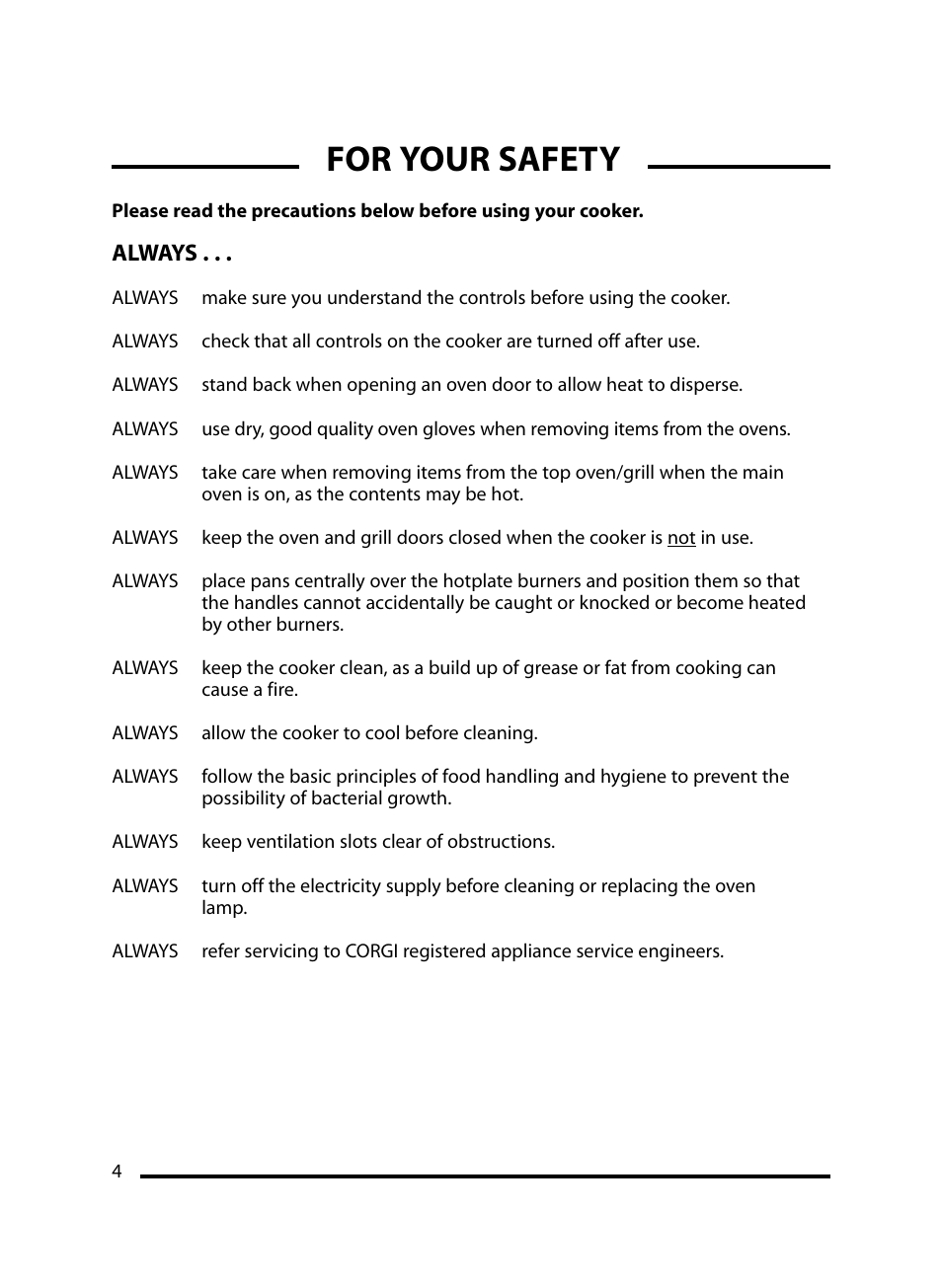 For your safety | Cannon Windsor Mk2 10297G Mk2 User Manual | Page 4 / 36