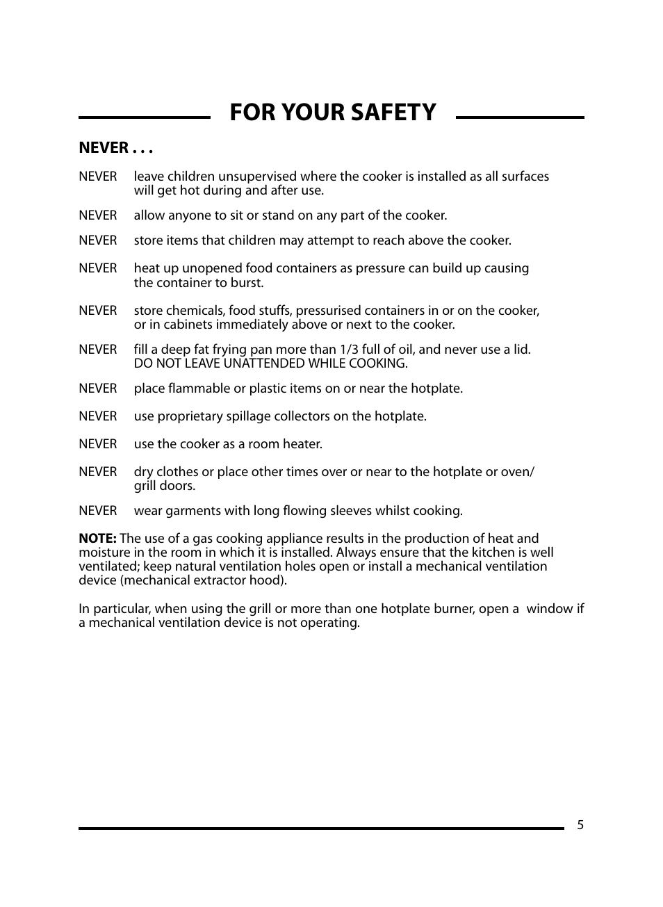For your safety | Cannon Windsor Mk2 10297G Mk2 User Manual | Page 5 / 36