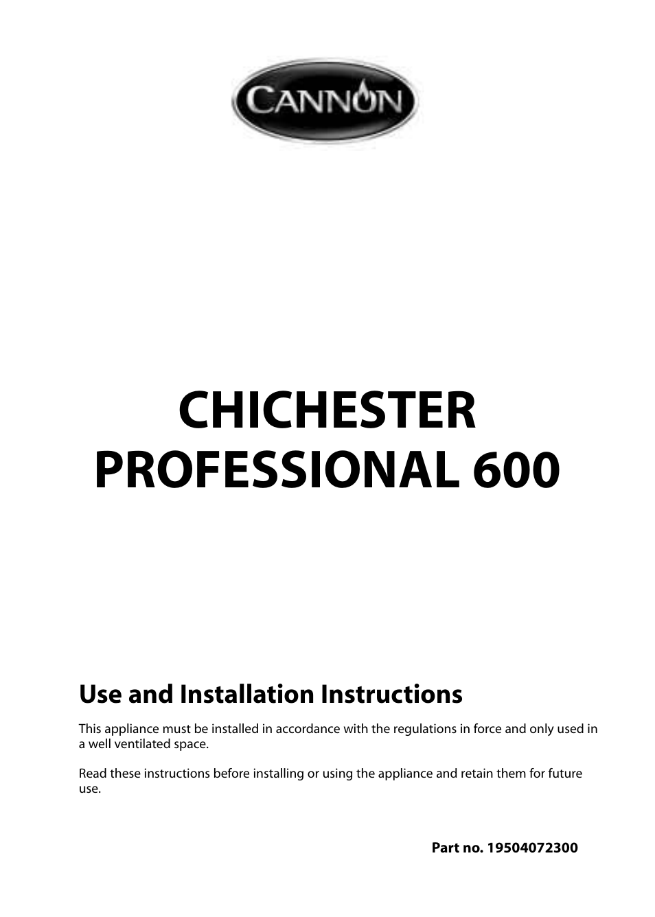 Cannon CHICHESTER 10573G User Manual | 36 pages