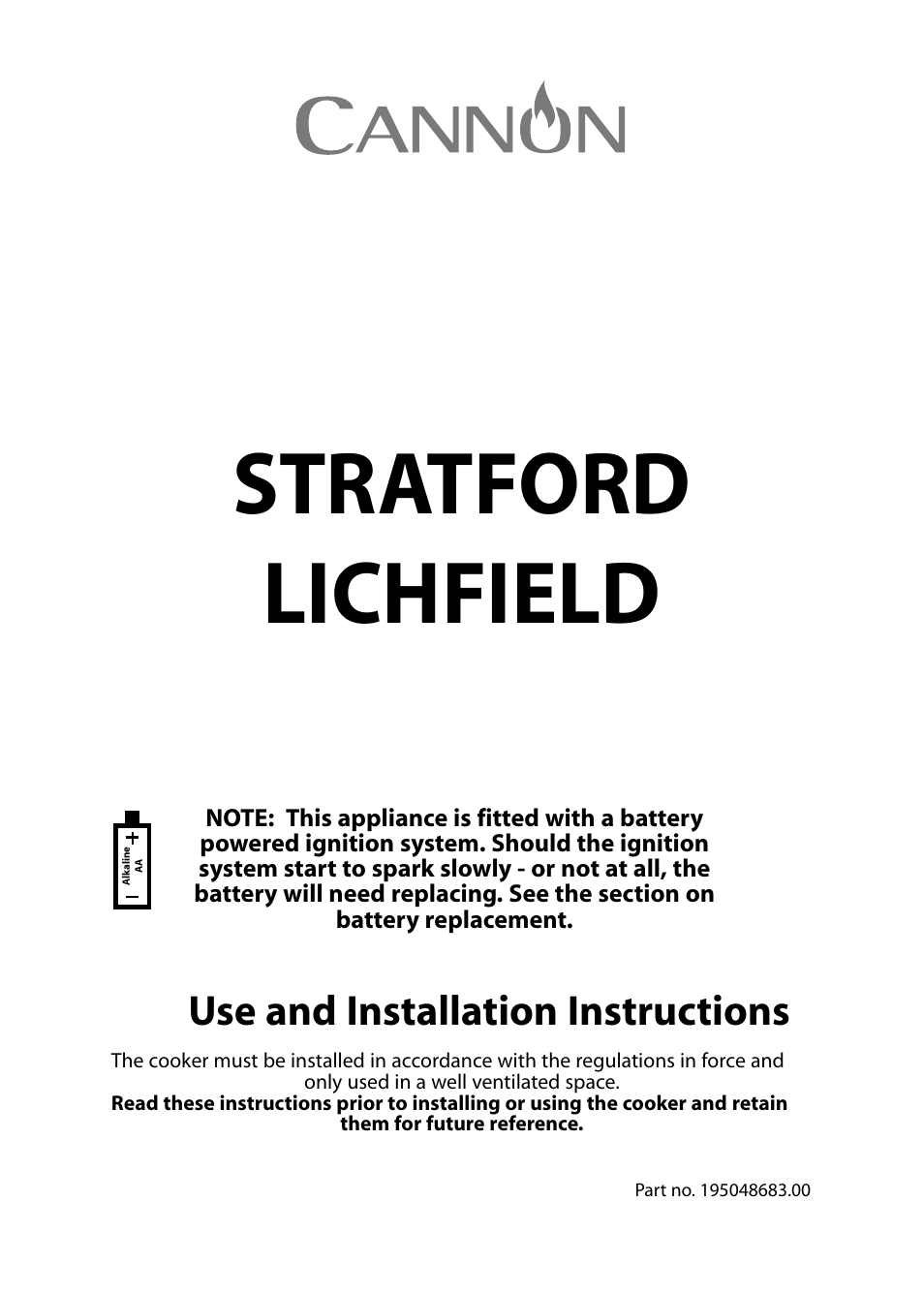 Cannon Stratford 10936G User Manual | 24 pages