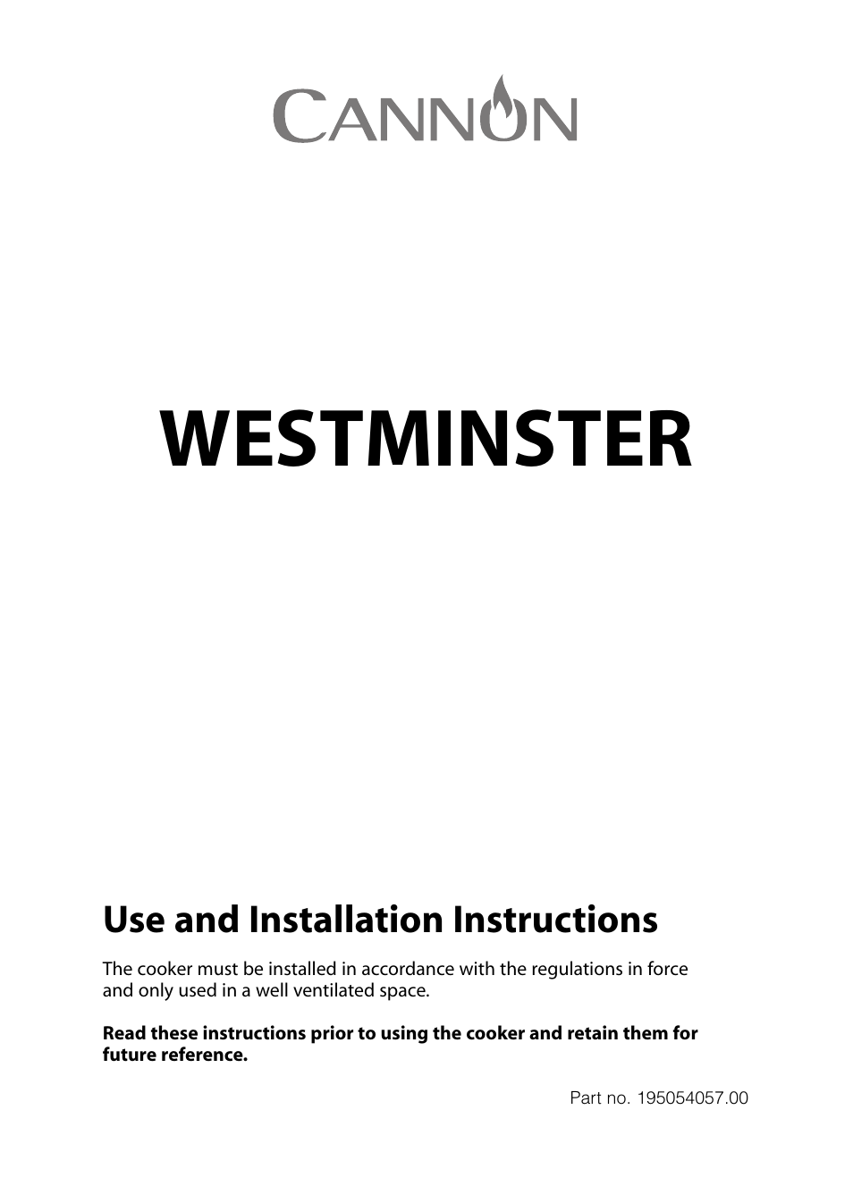 Cannon WESTMINSTER 10556G User Manual | 32 pages