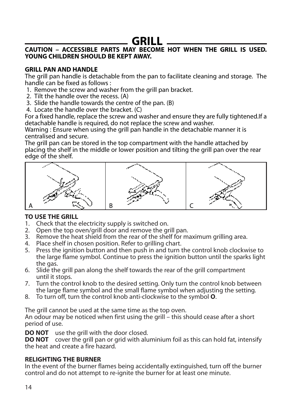 Grill | Cannon CHICHESTER 10575G User Manual | Page 14 / 36