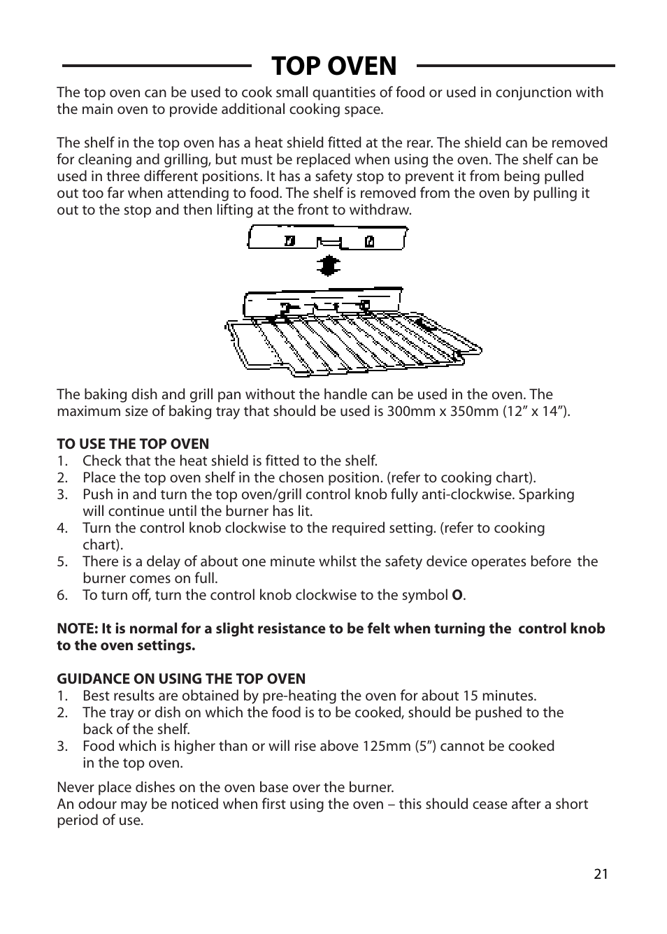 Top oven | Cannon CHICHESTER 10575G User Manual | Page 21 / 36