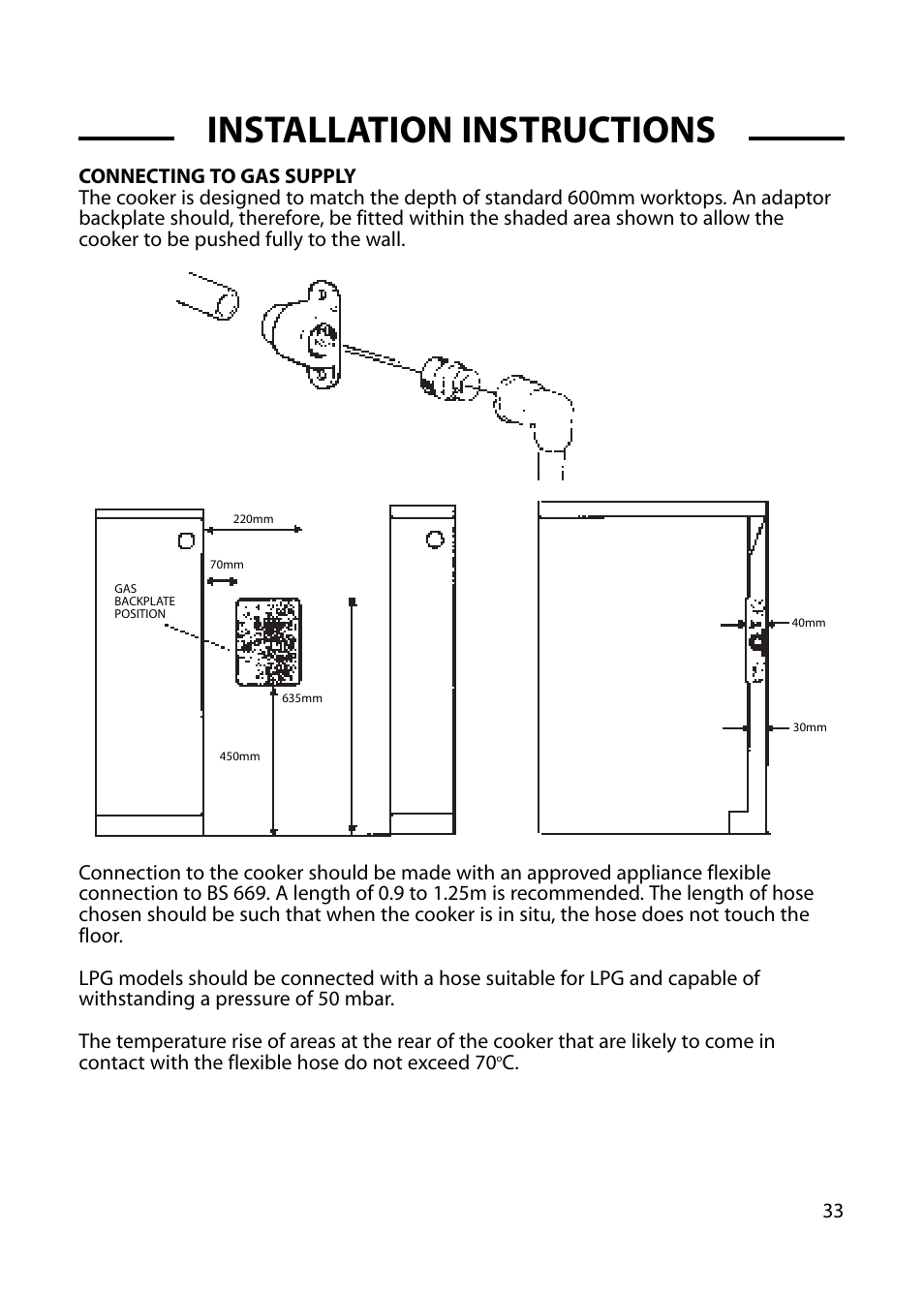 Installation instructions | Cannon CHICHESTER 10575G User Manual | Page 33 / 36