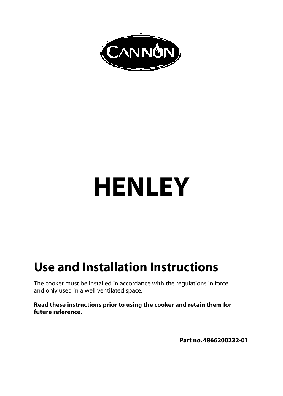Cannon HENLEY 10588G User Manual | 32 pages