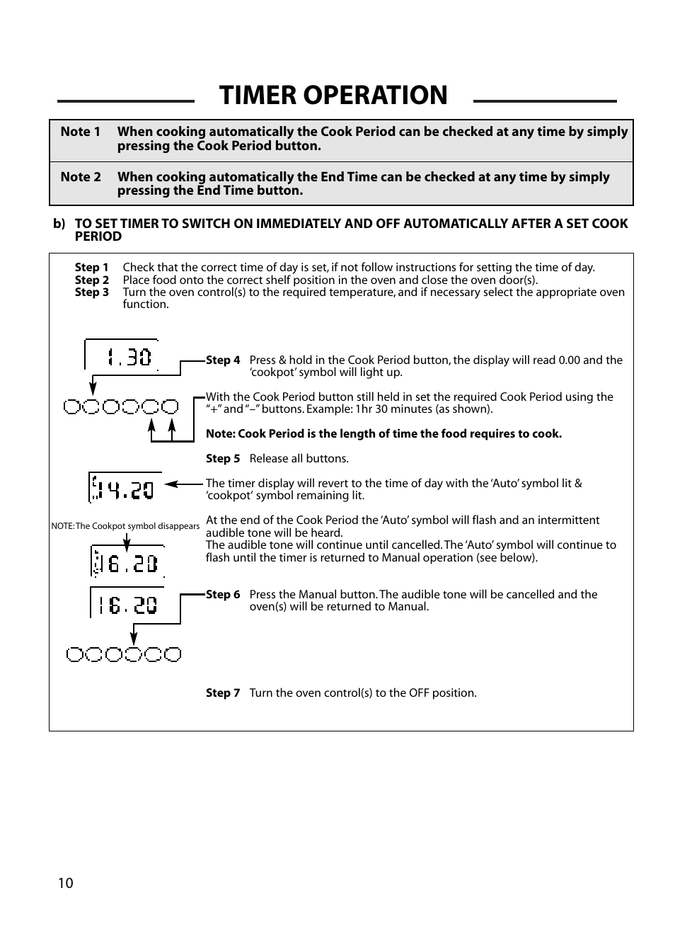 Timer operation | Cannon HENLEY 10588G User Manual | Page 10 / 32