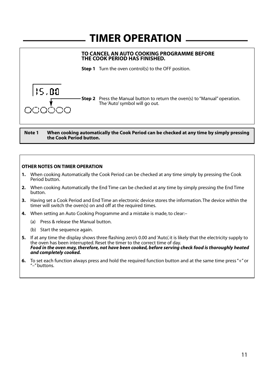 Timer operation | Cannon HENLEY 10588G User Manual | Page 11 / 32