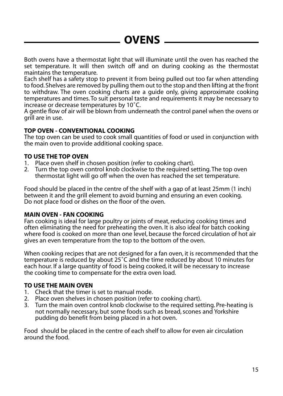 Ovens | Cannon HENLEY 10588G User Manual | Page 15 / 32
