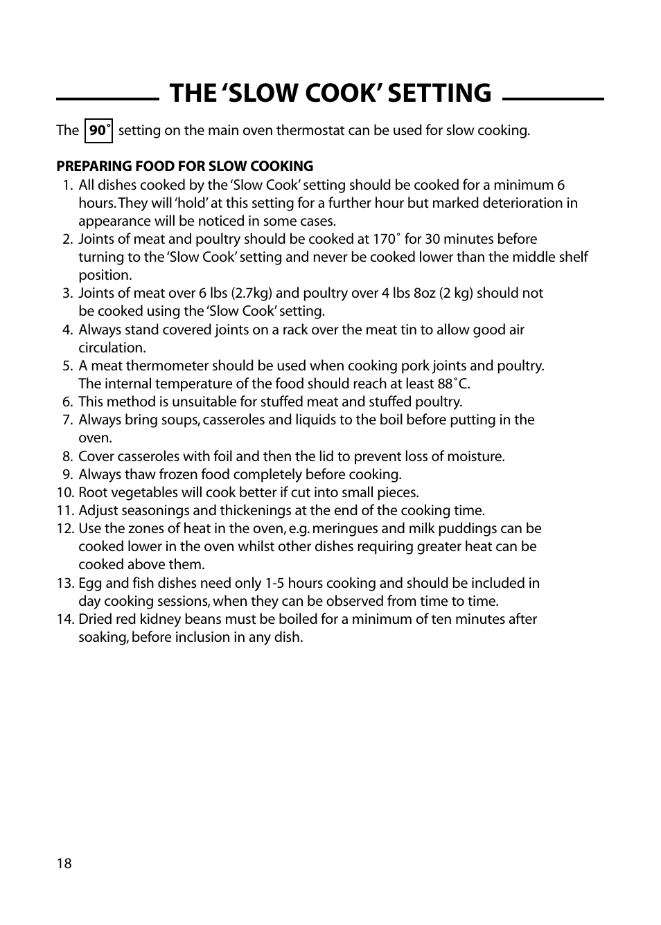 The ‘slow cook’ setting | Cannon HENLEY 10588G User Manual | Page 18 / 32
