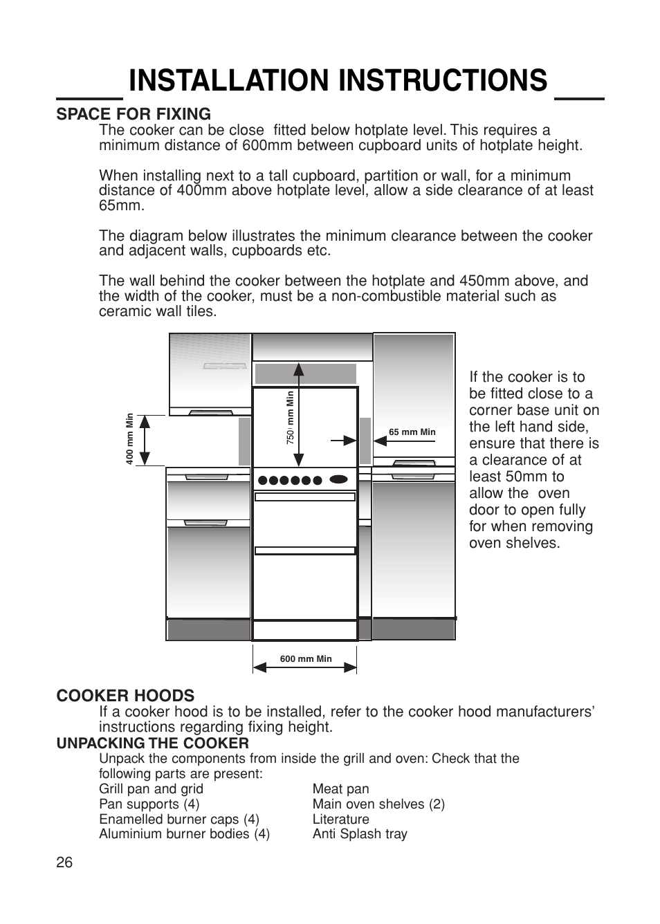 Installation instructions | Cannon HENLEY 10588G User Manual | Page 26 / 32